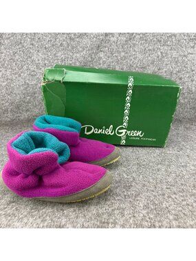✅Womens 5 Vintage Daniel Green Alpine Fleece Pull On Slippers With Original Box